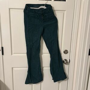 High waisted 5 button turquoise bell bottom corduroy
pants